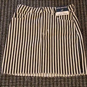 American Eagle NWT striped denim high-rise skirt